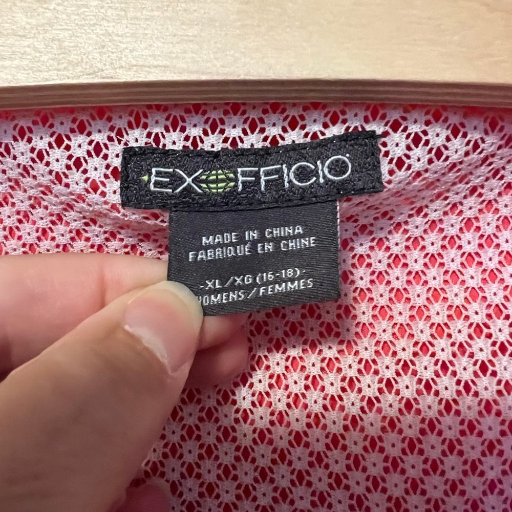Exofficio sun shade top in deep coral size XL with roll up sleeves - Picture 4 of 5